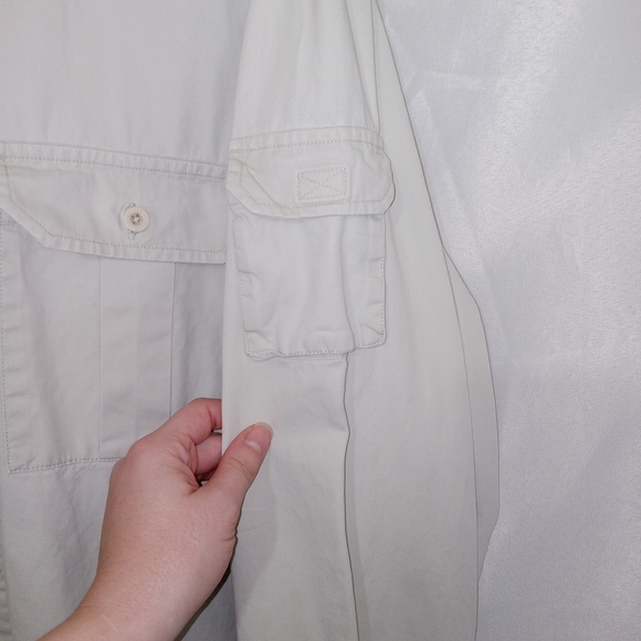 Vintage Eddie Bauer Legend Elkhorn Shirt Button Up Long Sleeve XLT Light Beige - Picture 3 of 11